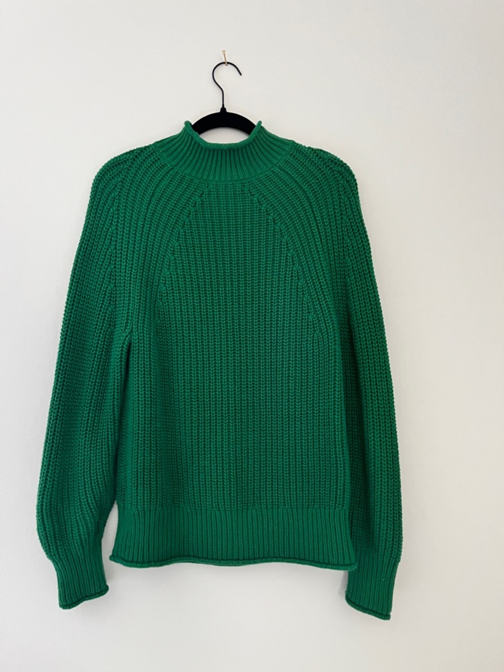 J. Crew Emerald Green Ribbed Mock Neck Sweater